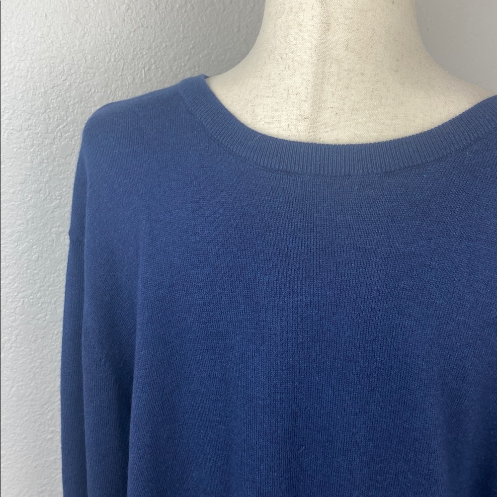 Hawker Rye Cotton Cashmere Navy Blue Long Sleeve Men’s Large Crew Neck Sweater